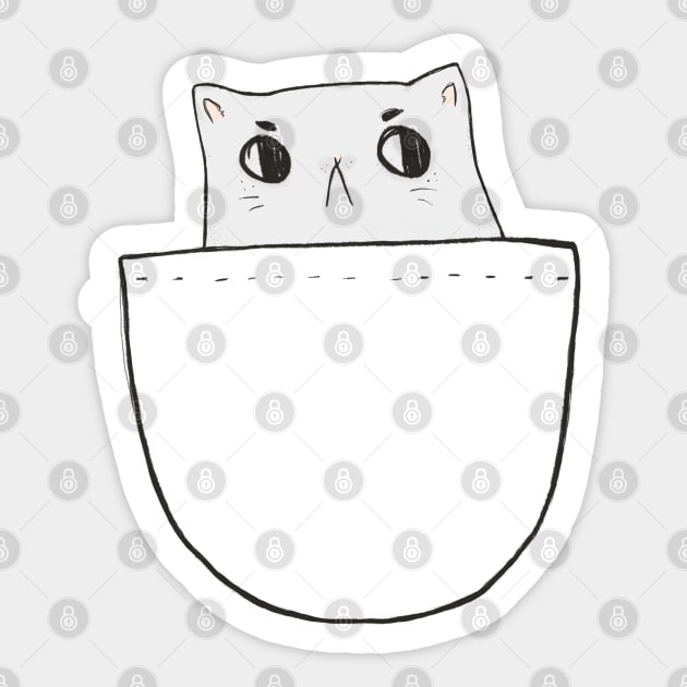 Cat in a pocket Sticker by claudiamaestriny